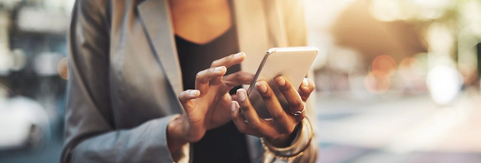 Woman browsing on her phone